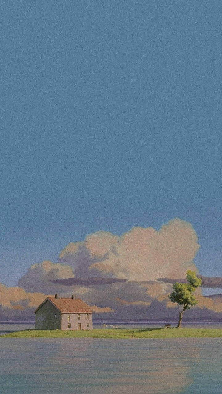 Bahay Sa Isla Malambot na Estetiko Wallpaper