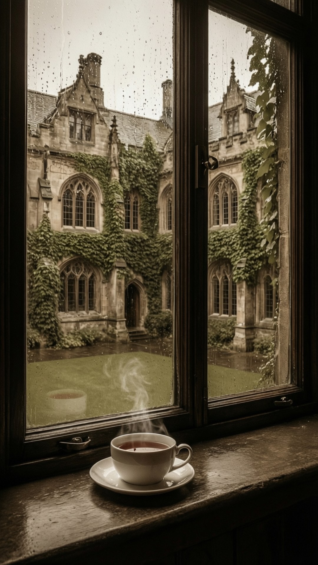 Bakuran ng Gothic sa Ulan Wallpaper