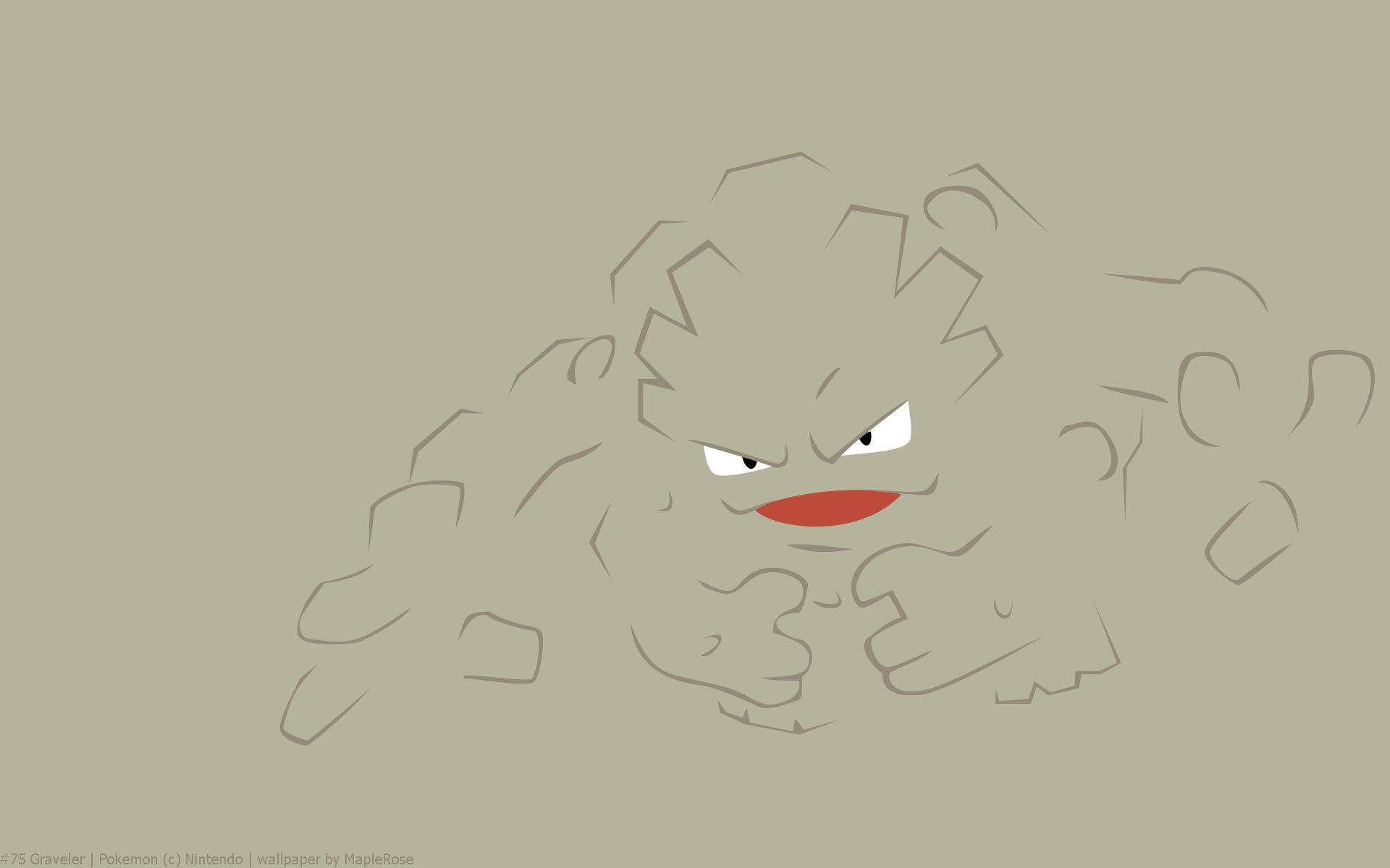 Balangkas na Kulay-abo ng Ebolbong Geodude Wallpaper