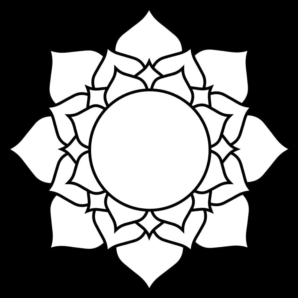 Balangkas ng Estilisadong Bulaklak ng Lotus Wallpaper