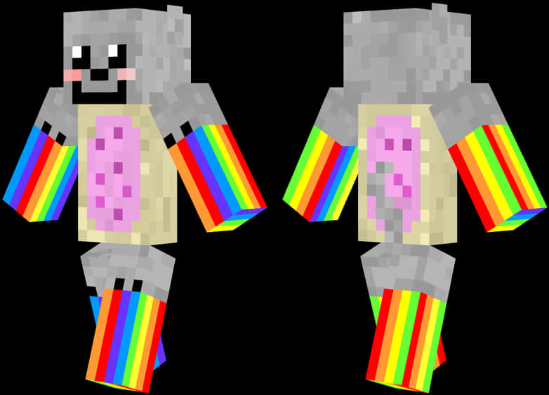 Balat ng Minecraft na May Bahagharing Braso Wallpaper