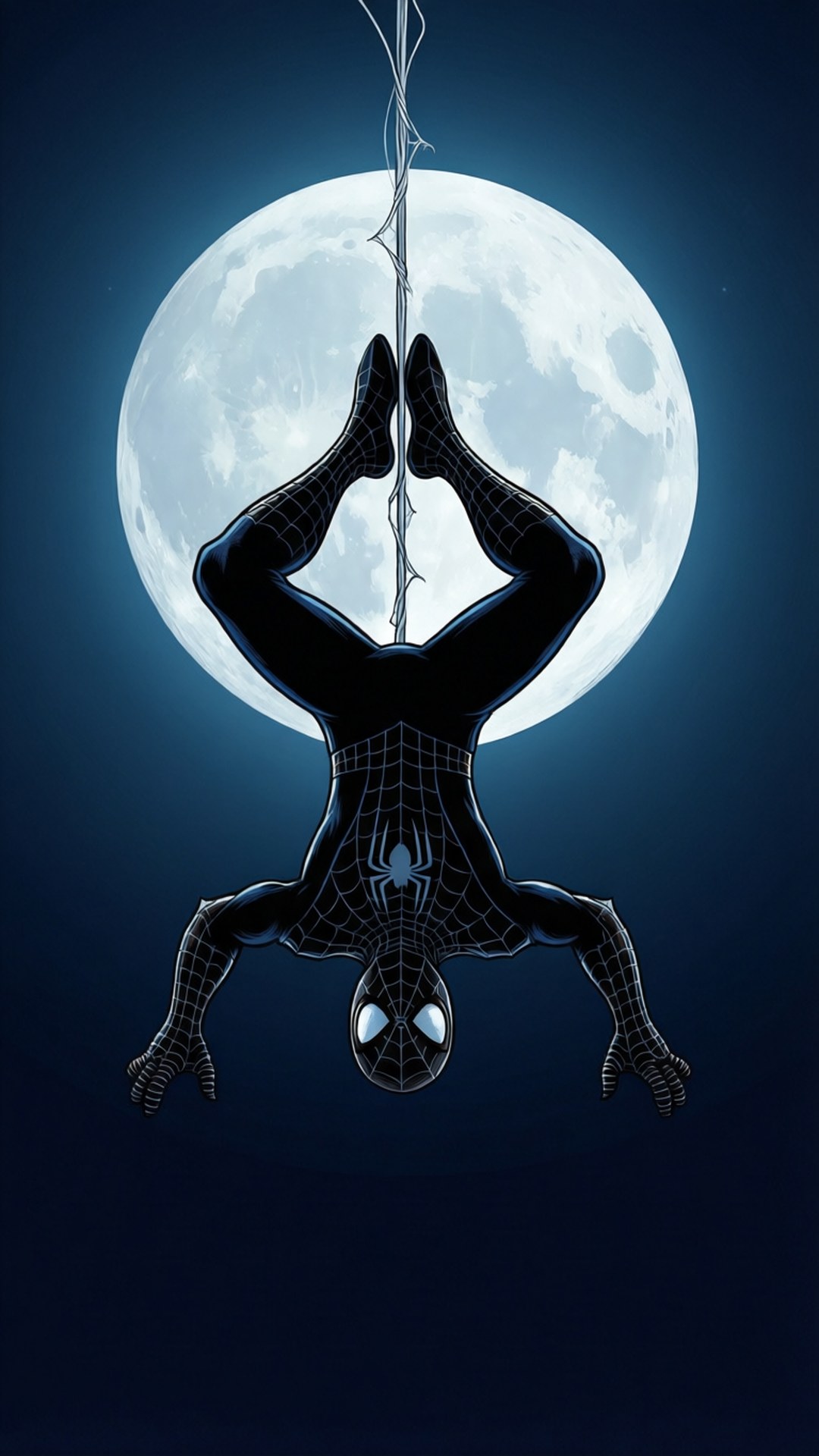 Baligtad na Spiderman sa Ilalim ng Buwan Wallpaper