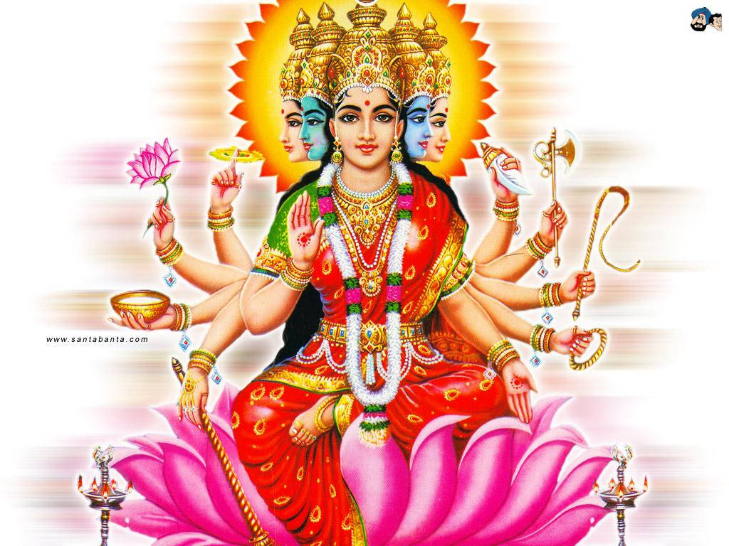 Banal na Liwanag - Sampung-Kamay na Diyosa na si Lakshmi Wallpaper