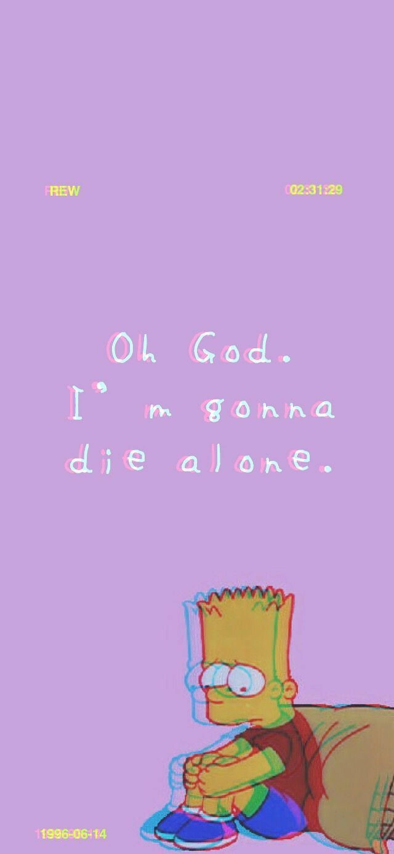 Bart Simpsons Malungkot na mga Sipi Wallpaper