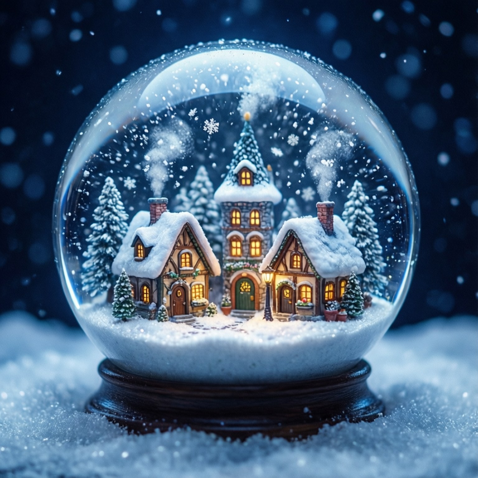 Baryo sa Loob ng Snow Globe Wallpaper