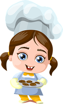 Batang Kusinera na may Hawak na Naghahawak ng Cookies Wallpaper