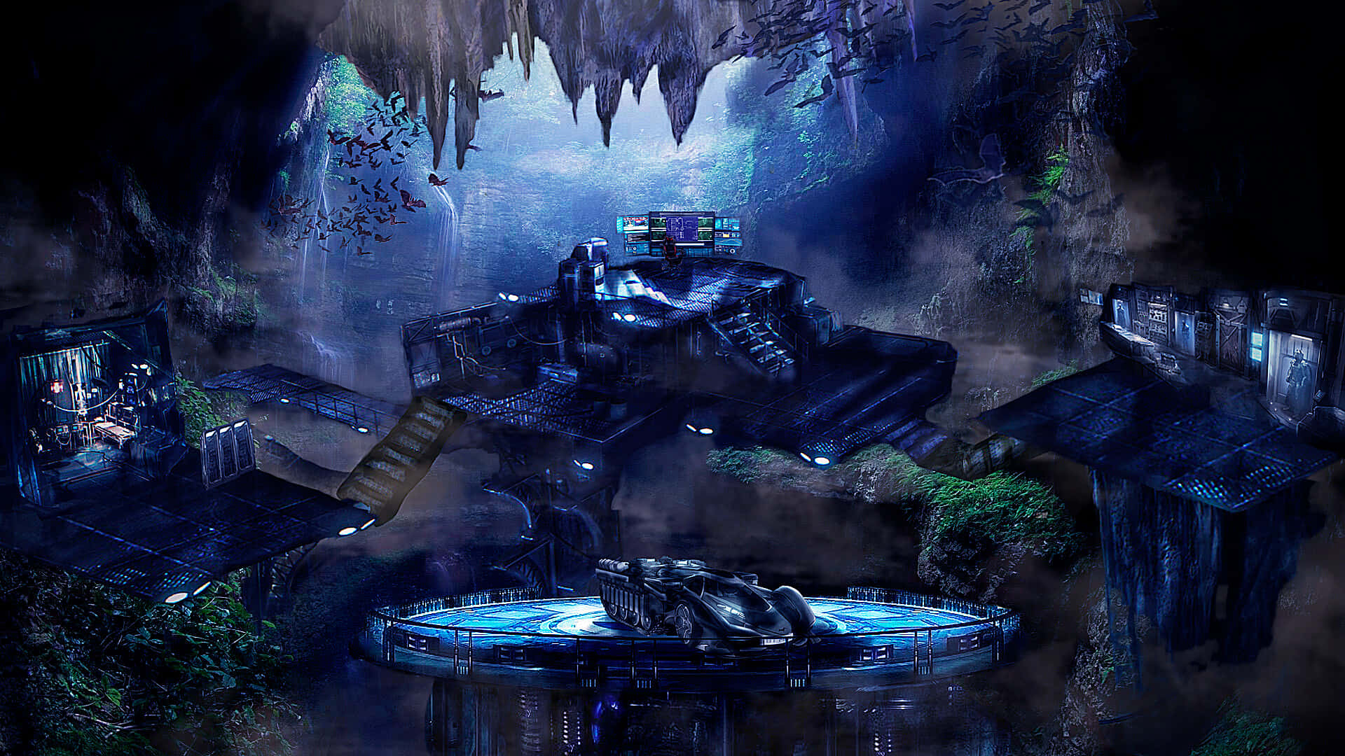 Batcave na May Bat Car Wallpaper