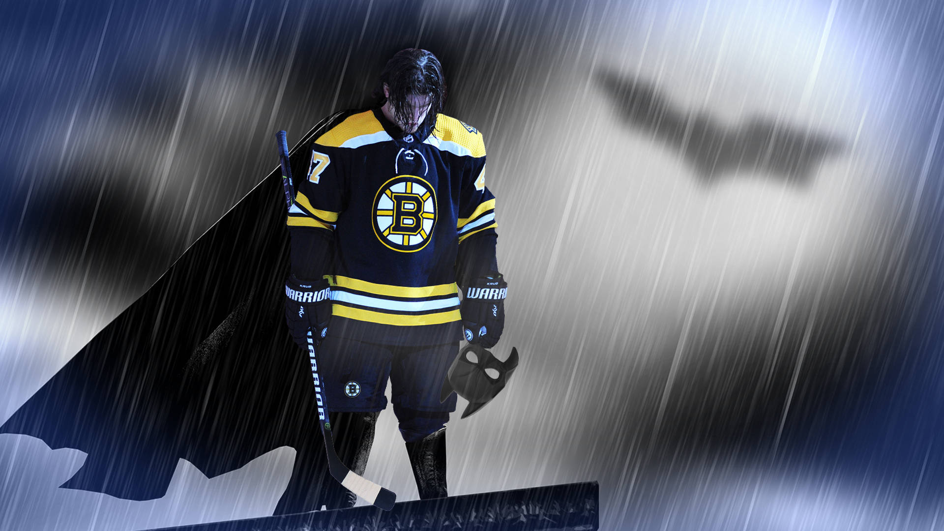 Batman na Nakasuot ng Kasuotan ni Torey Krug para sa Boston Bruins Wallpaper