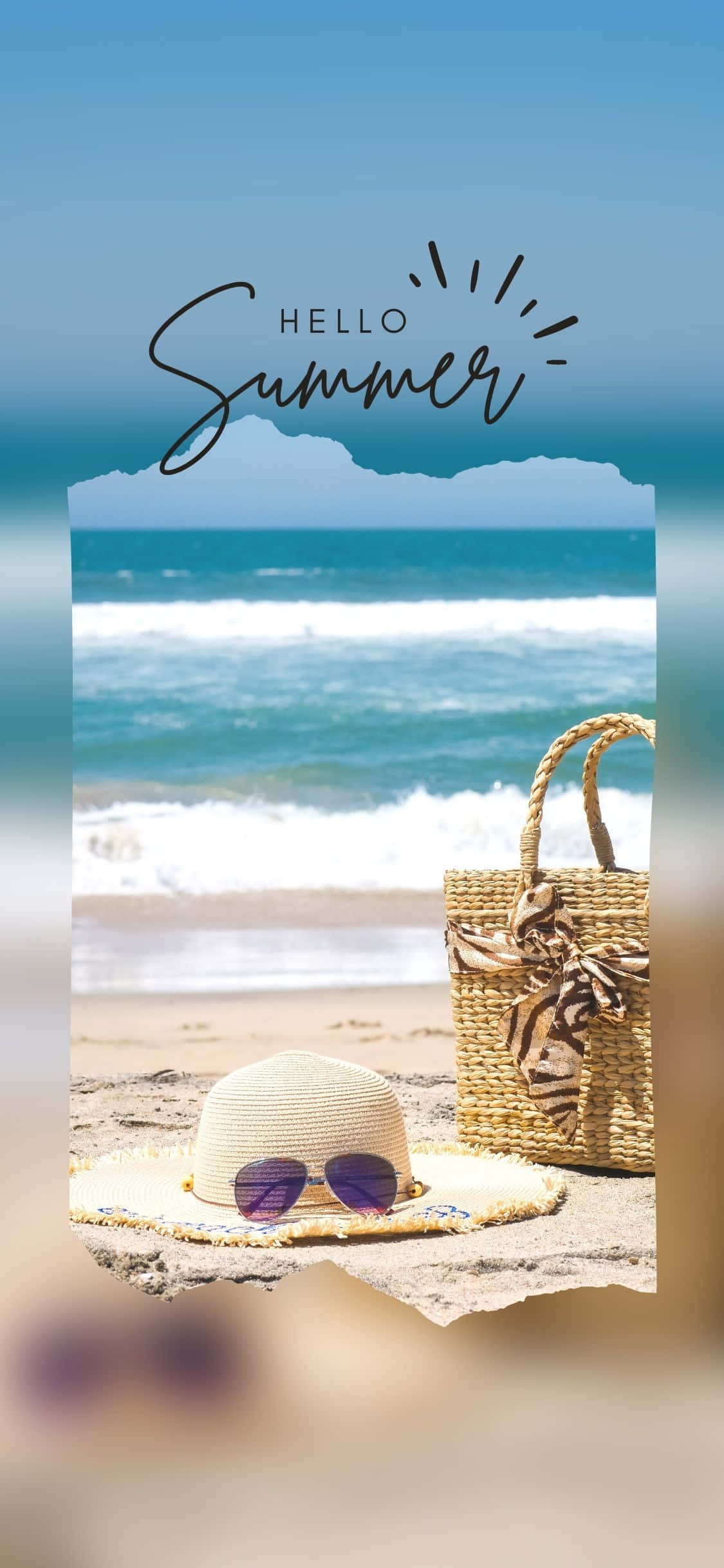 Beach Bag At Sombrero iPhone X Summer Background Wallpaper