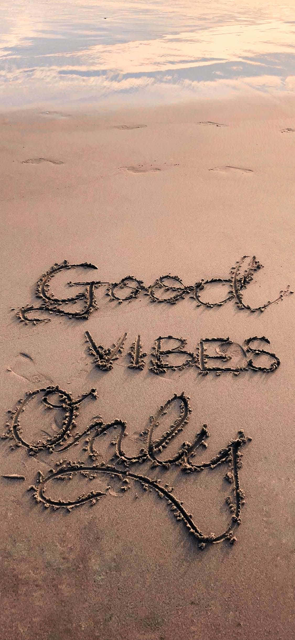 Beach Sand Good Vibes iPhone Wallpaper
