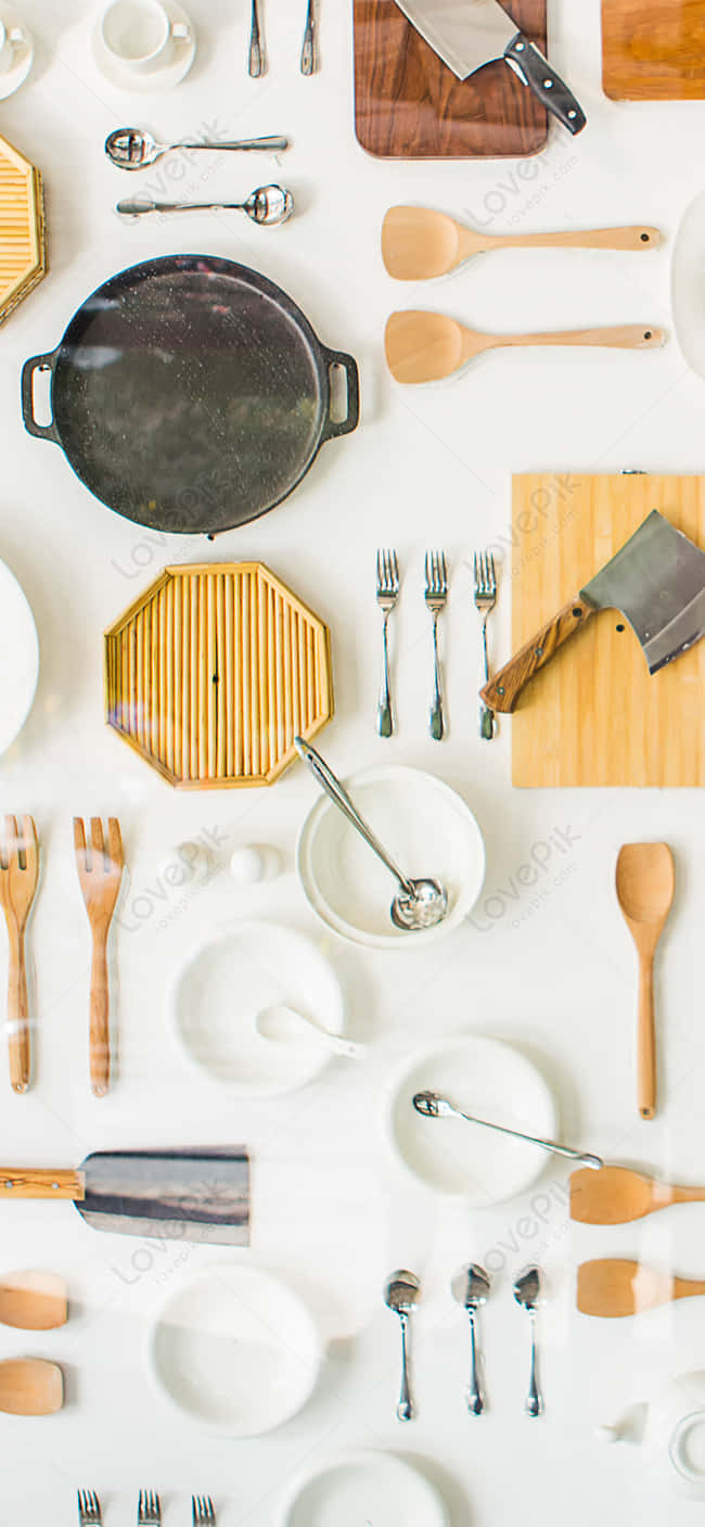 Beautiful Kitchen Wares Android Kitchen Background Wallpaper