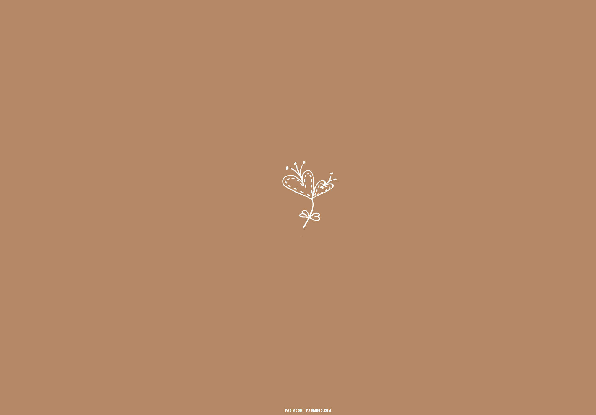 Beige Brown Aesthetic Hugis-Puso na Halaman Wallpaper