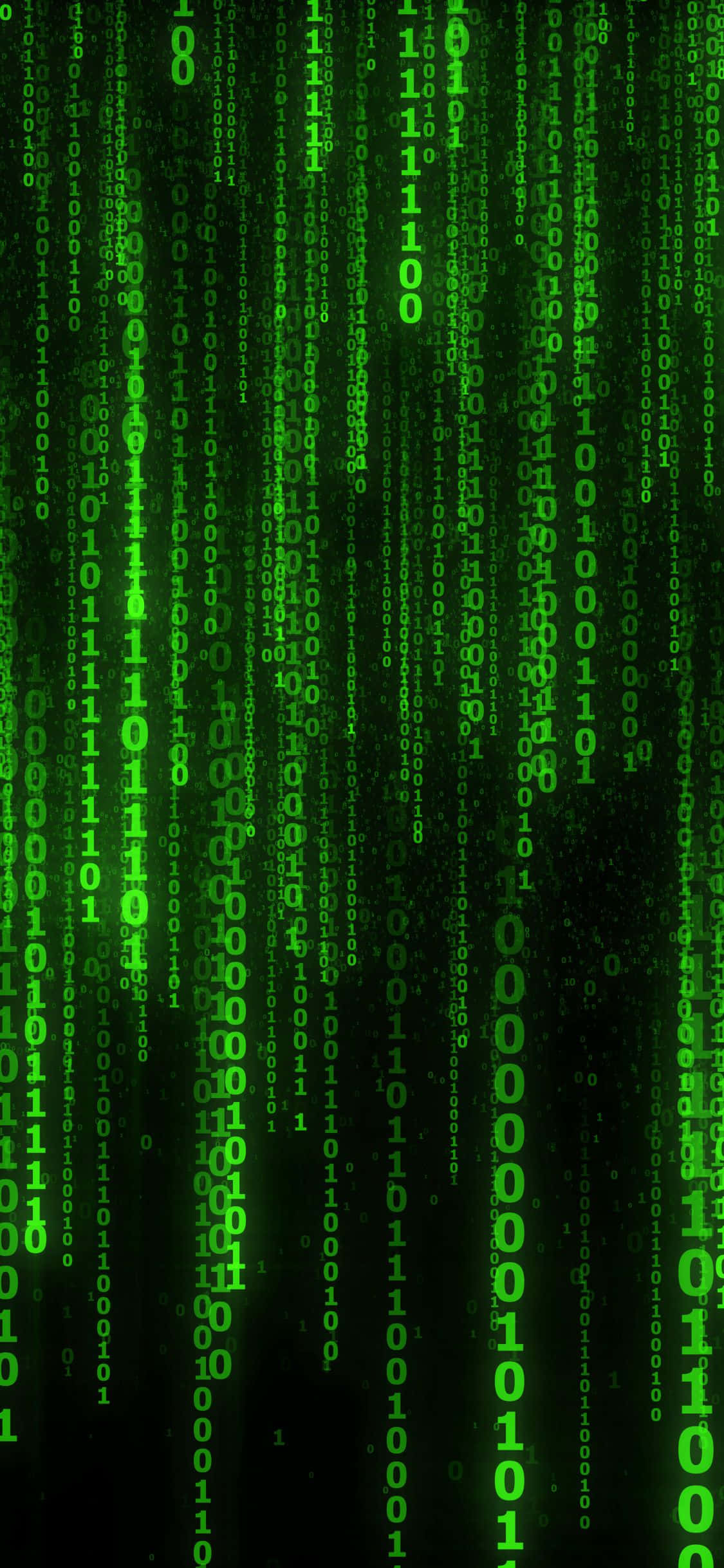 berdeng matrix code sa itim na background Wallpaper
