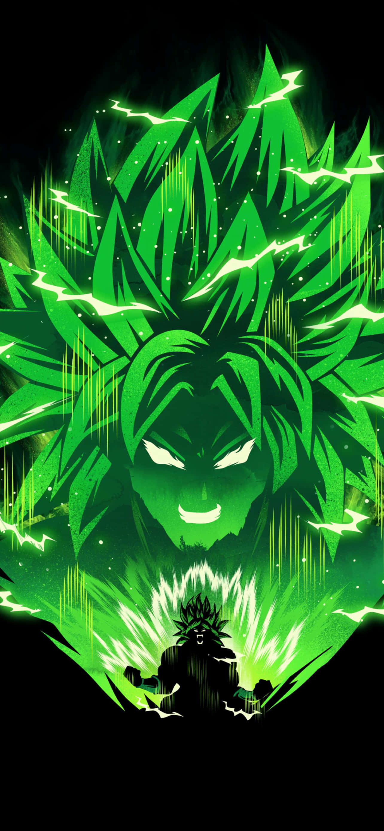 berdeng Super Saiyan Broly iPhone Wallpaper