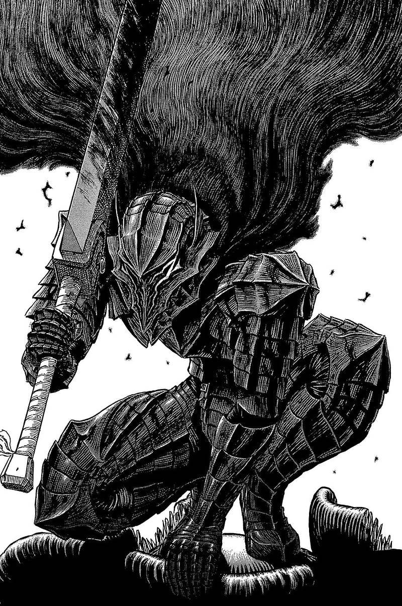 Berserk Guts na Nakasuot ng Buong Baluti Wallpaper