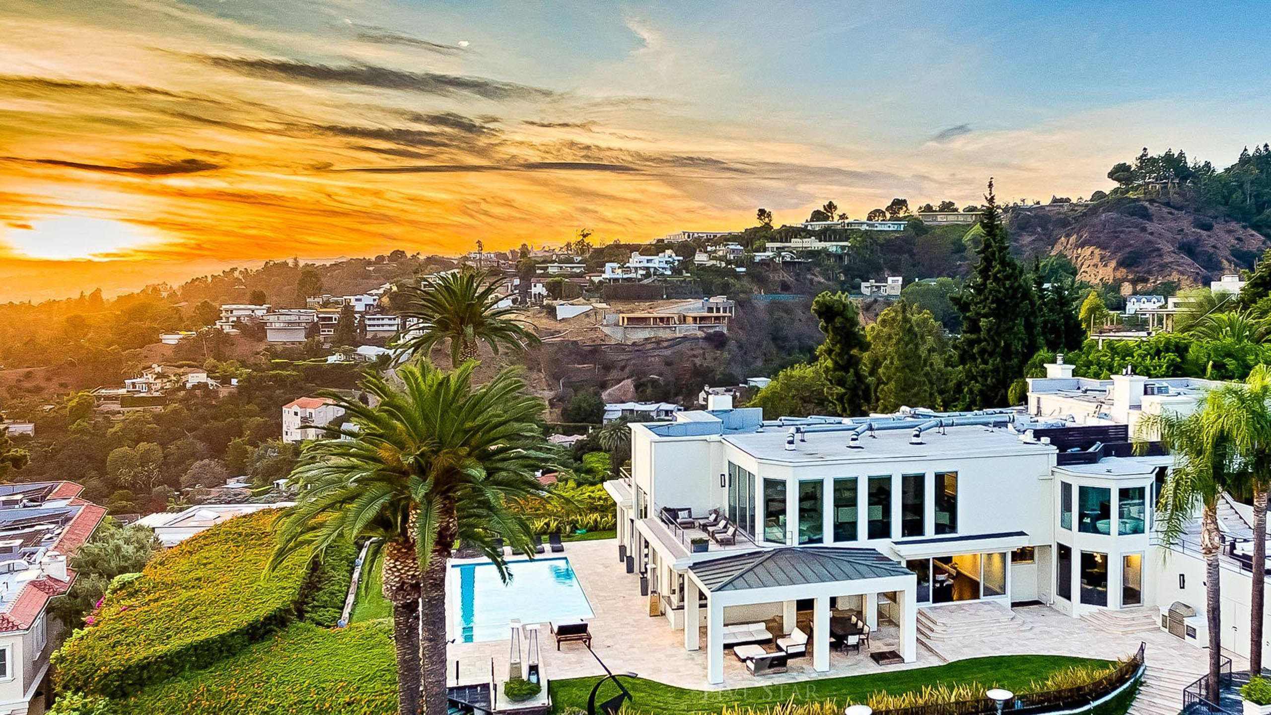 Beverly Hills Los Angeles Paglubog ng Araw Wallpaper