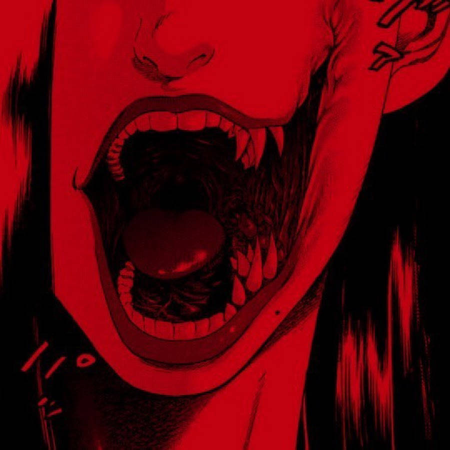 Bibig ng Halimaw na Edgy Anime Pfp Wallpaper