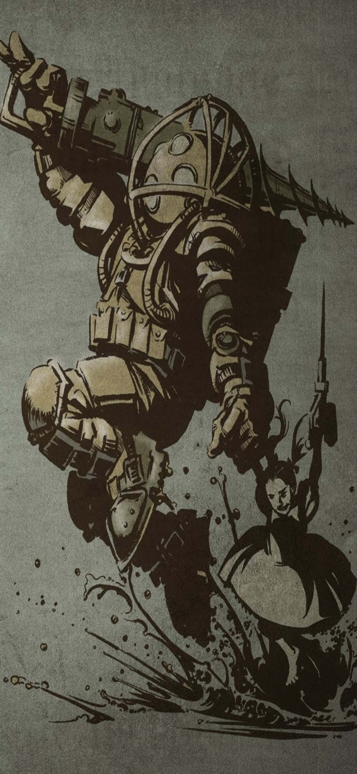 Big Daddy iPhone Xs Max Bioshock Infinite Background Wallpaper