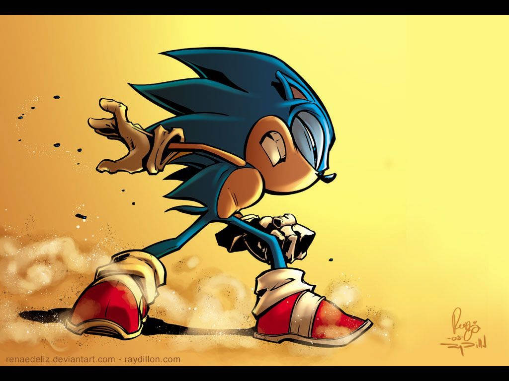 Bilis ng Tunog: Fan Artwork ni Sonic the Hedgehog Wallpaper