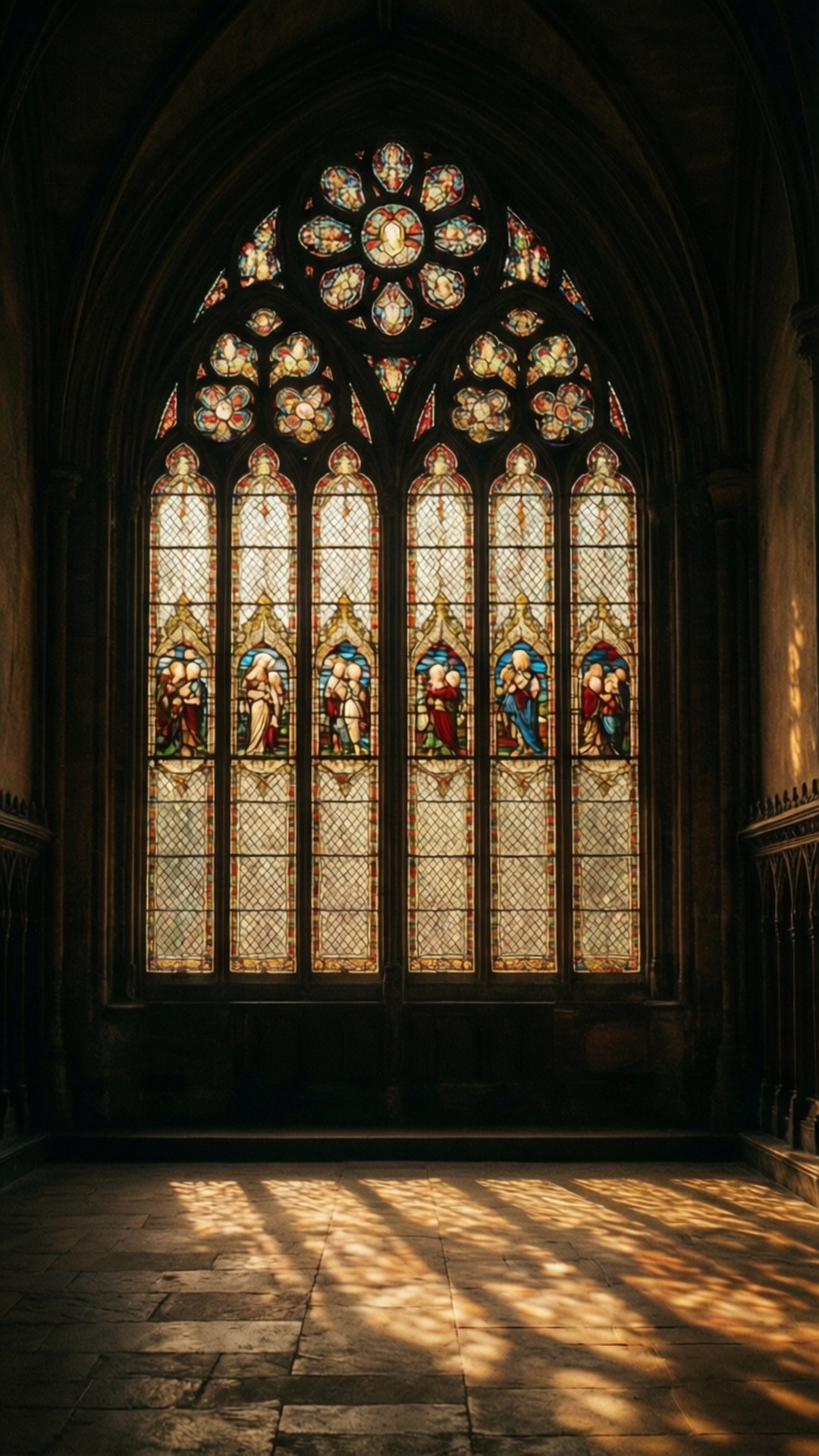 Bintanang May Salaming May Kulay na Gothic Wallpaper