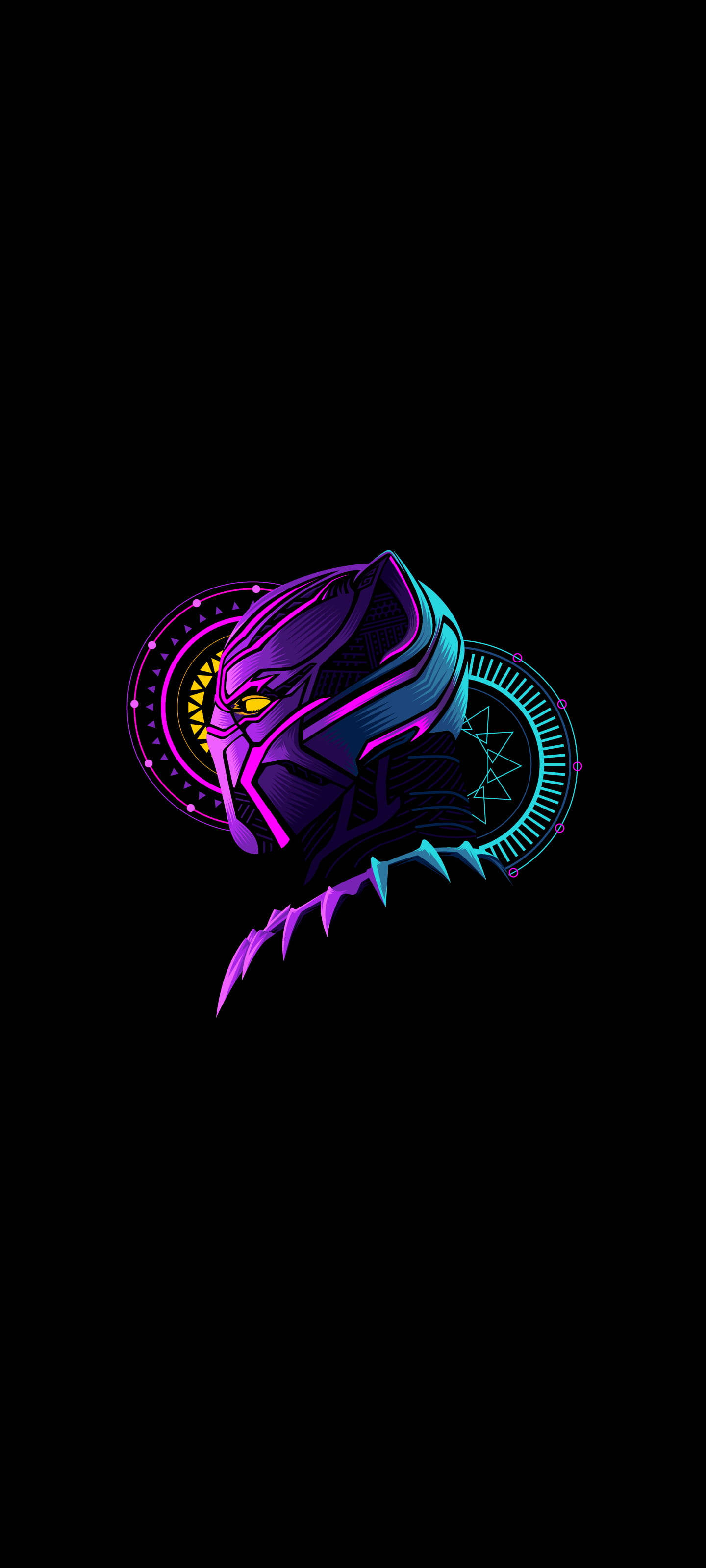 Black AMOLED Black Panther Wallpaper