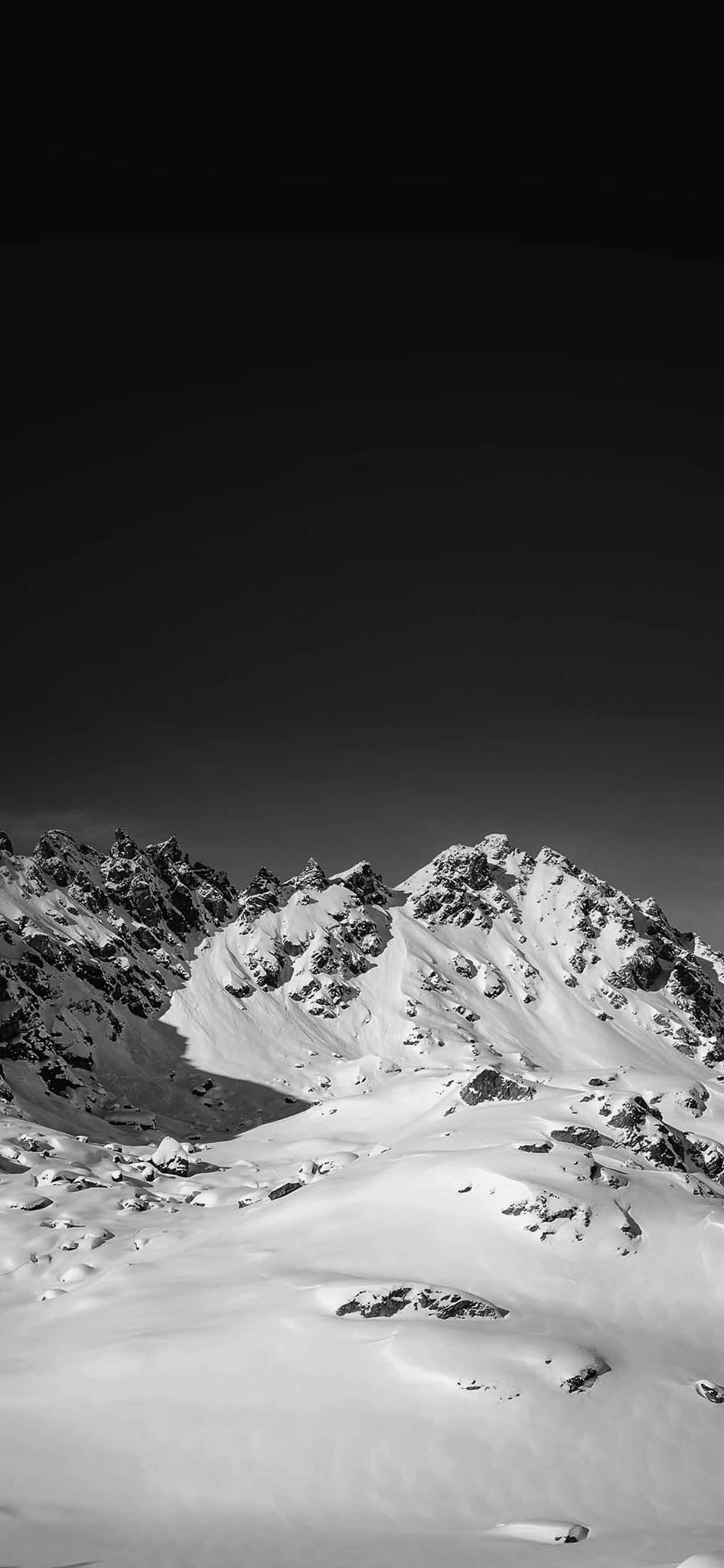 Black And White Mountain iPhone XS Max Winter Background Wallpaper