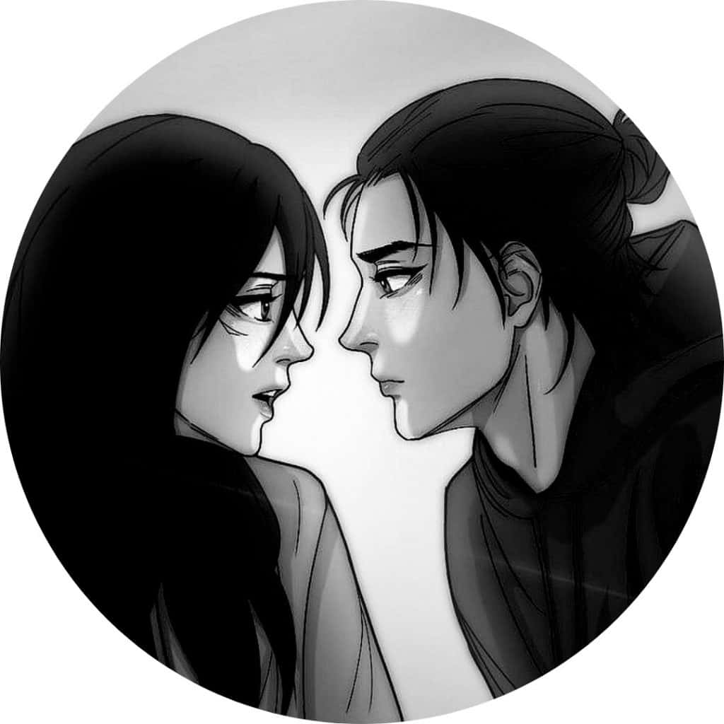 Black Anime Pfp Mikasa At Eren Wallpaper