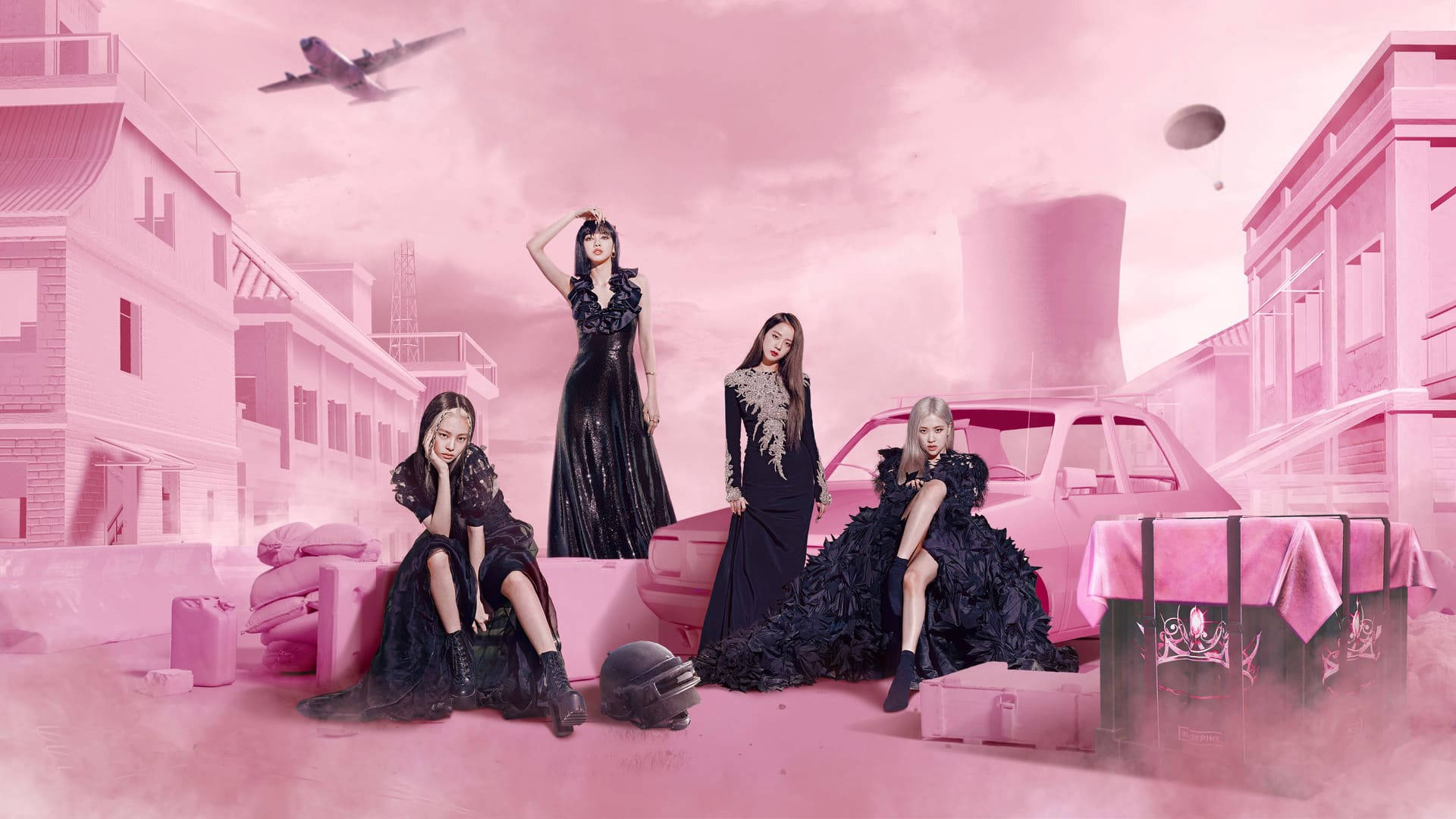 Black Dress Blackpink Desktop Wallpaper