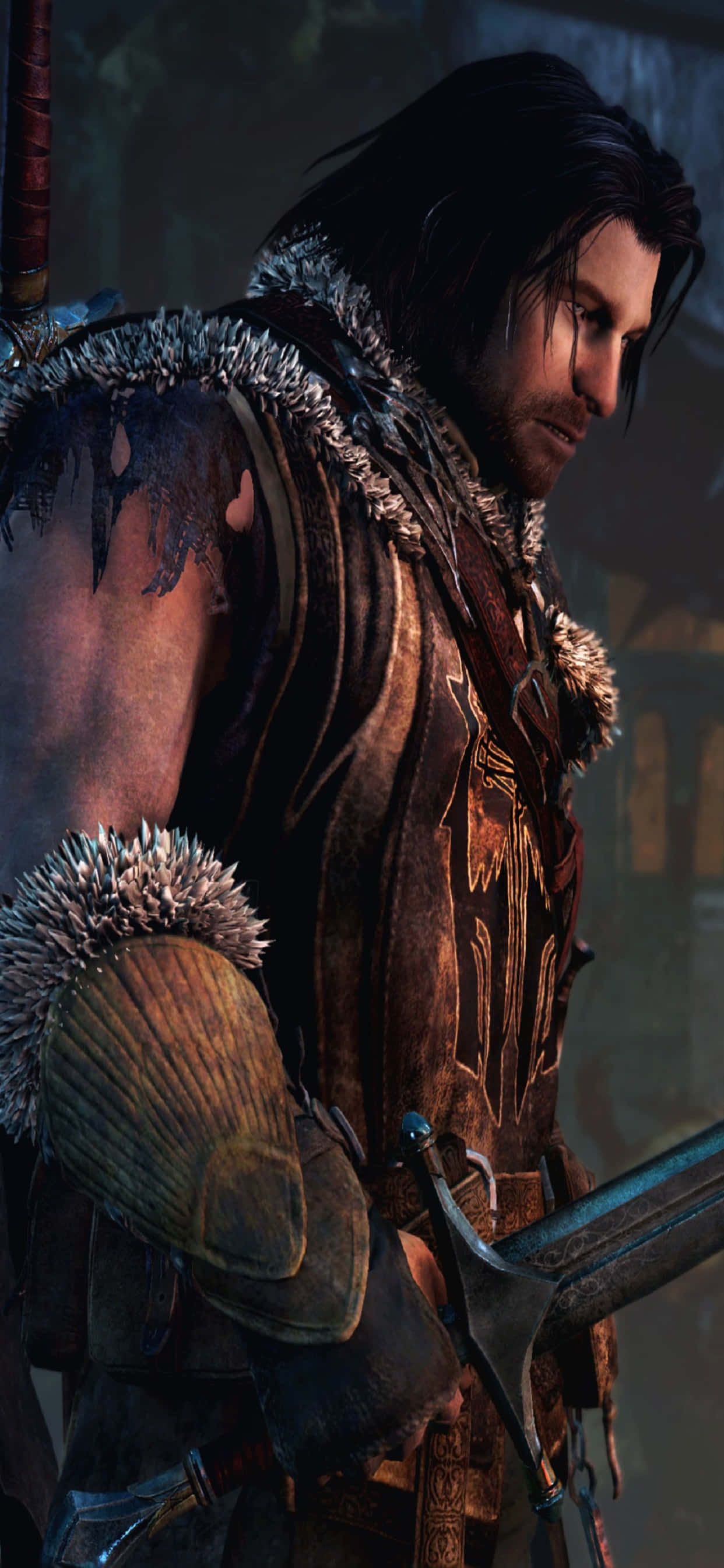 Black Gate Armor iPhone Xs Max Shadow Of Mordor Background Wallpaper