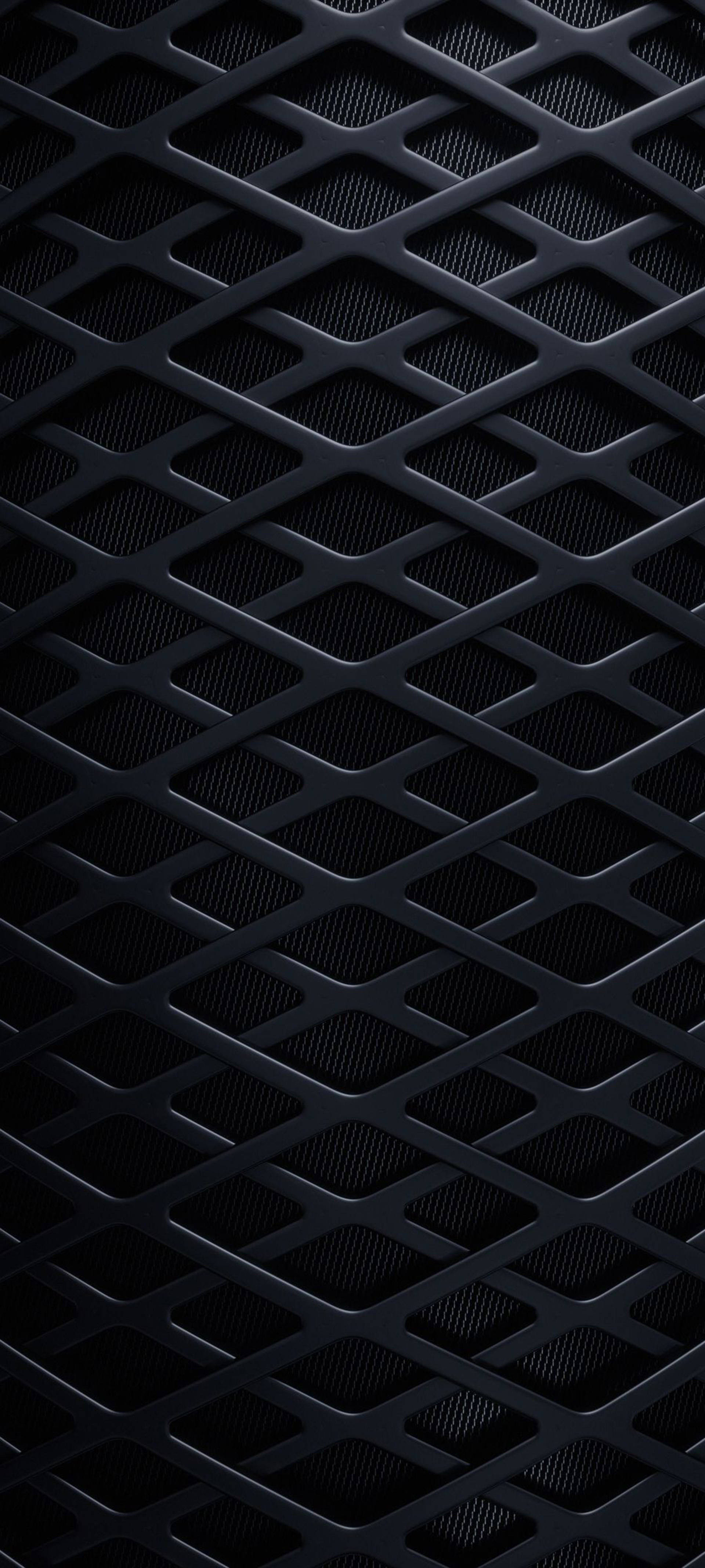 Itim na iPhone na Grid ng Rhombus Wallpaper