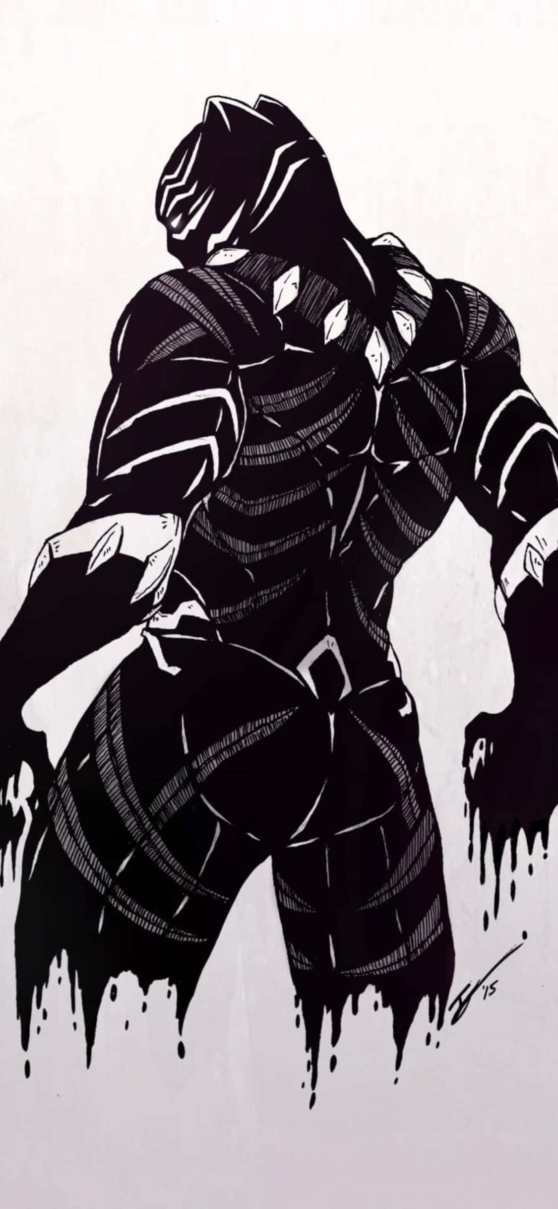 Black Panther Artwork iPhone XS Marvel Background Wallpaper