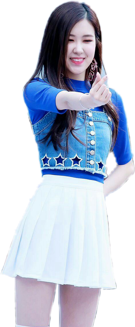 Blackpink Member na Naka-Blue Denim Top at White Skirt Wallpaper