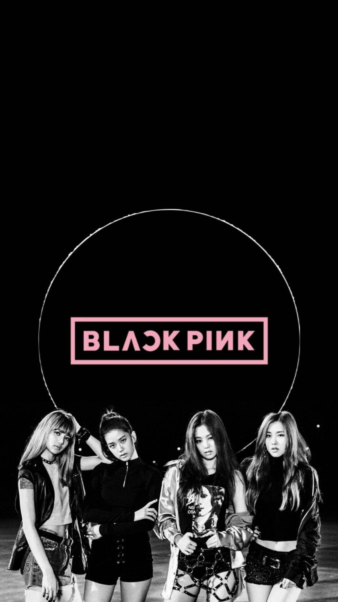 Blackpink Members At Logo Sa Ring Wallpaper