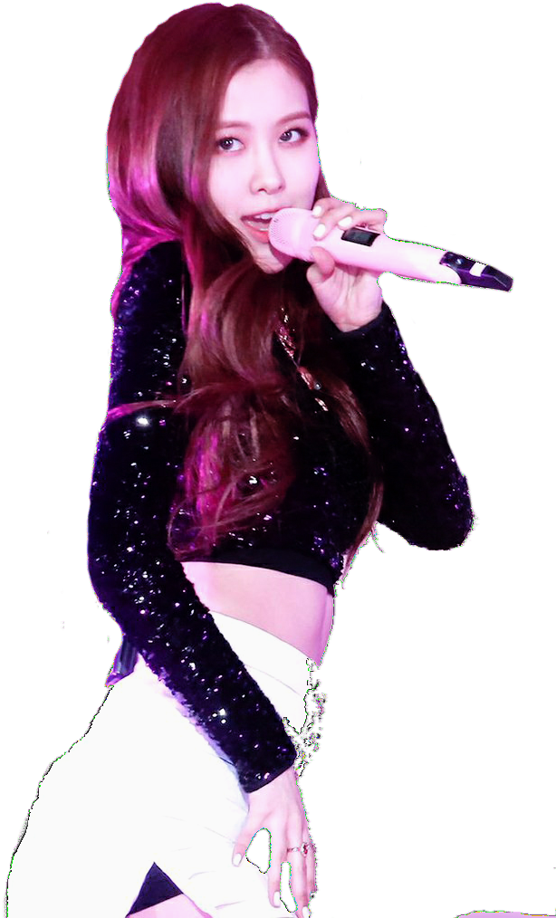 Blackpink Miyembro Kumakanta sa Entablado.PNG Wallpaper