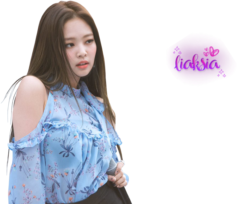 Blackpink Miyembro na May Asul na Bulaklak na Pang-itaas Wallpaper