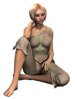 Blonde Animated Character Nakaupo Wallpaper