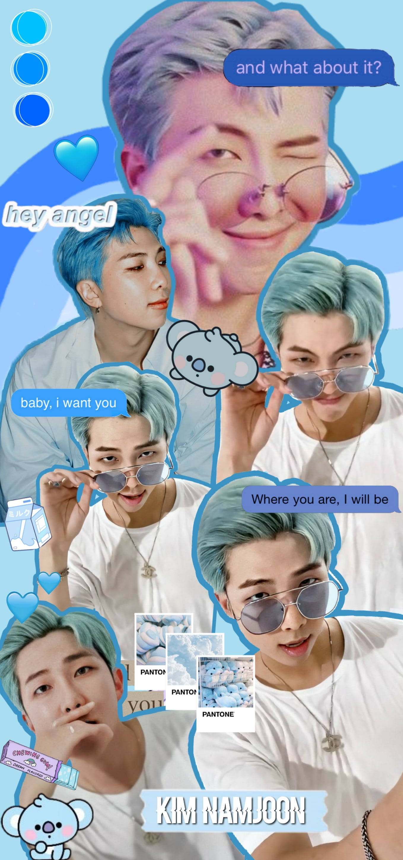 Asul na Aesthetic BTS RM Cute Wallpaper