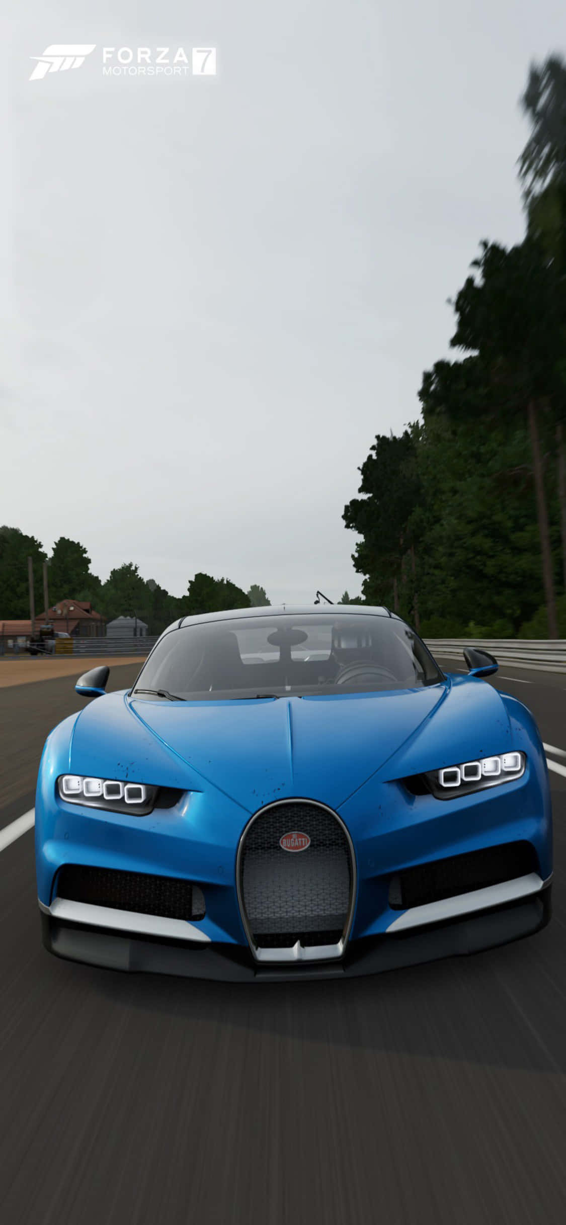 Blue Bugatti Chiron iPhone X Forza Motorsport 7 Background Wallpaper