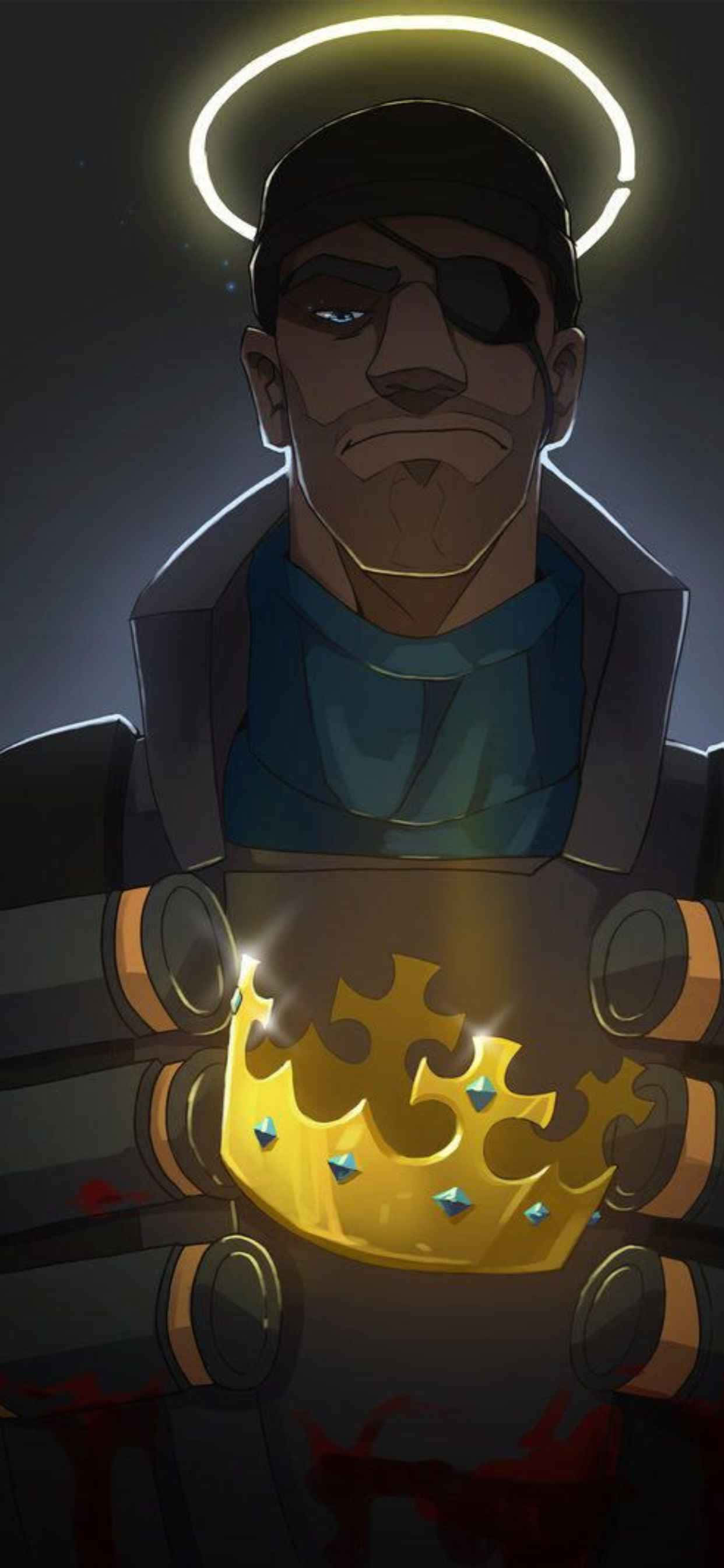 Blue Demoman Character iPhone Xs Max Team Fortress 2 Background Wallpaper