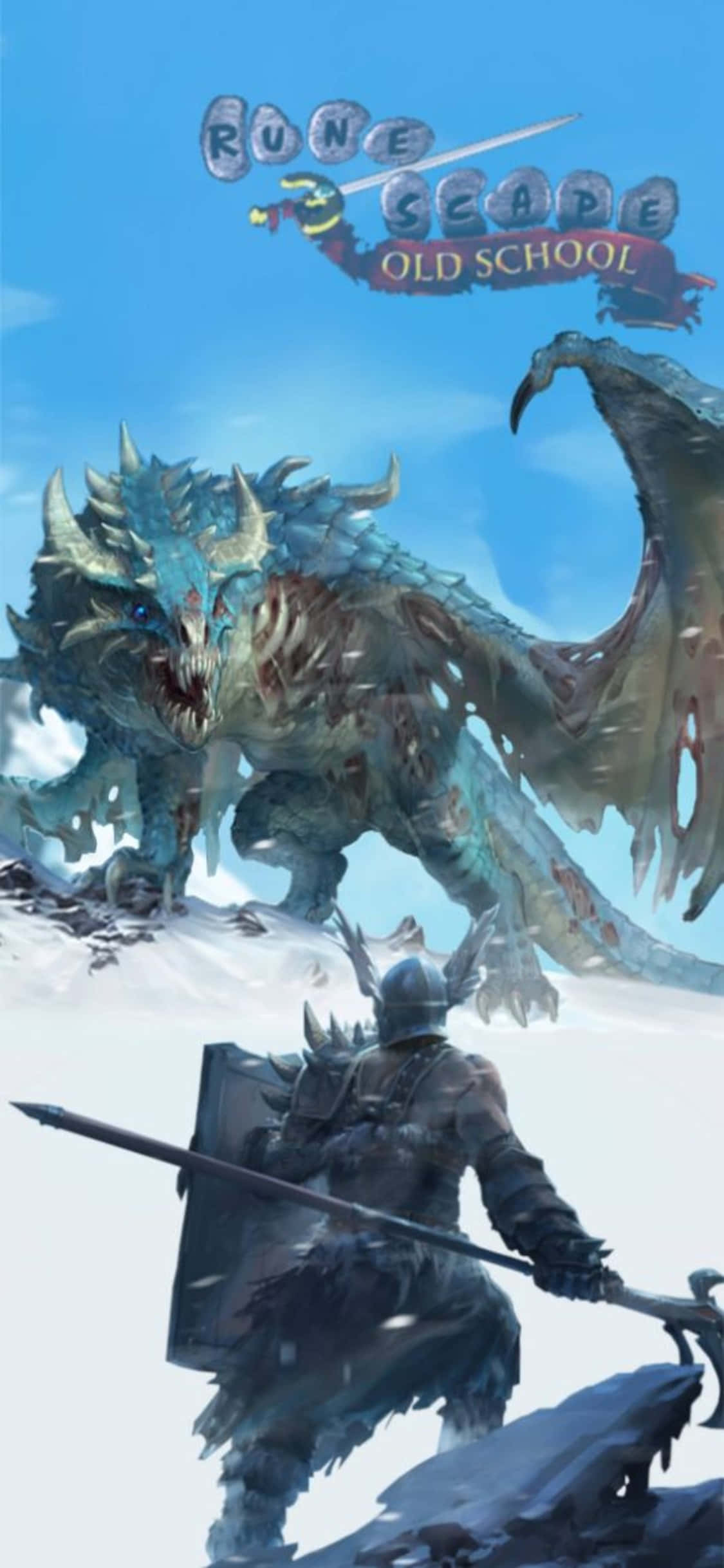Blue Dragon iPhone X Runescape Oldschool Background Wallpaper