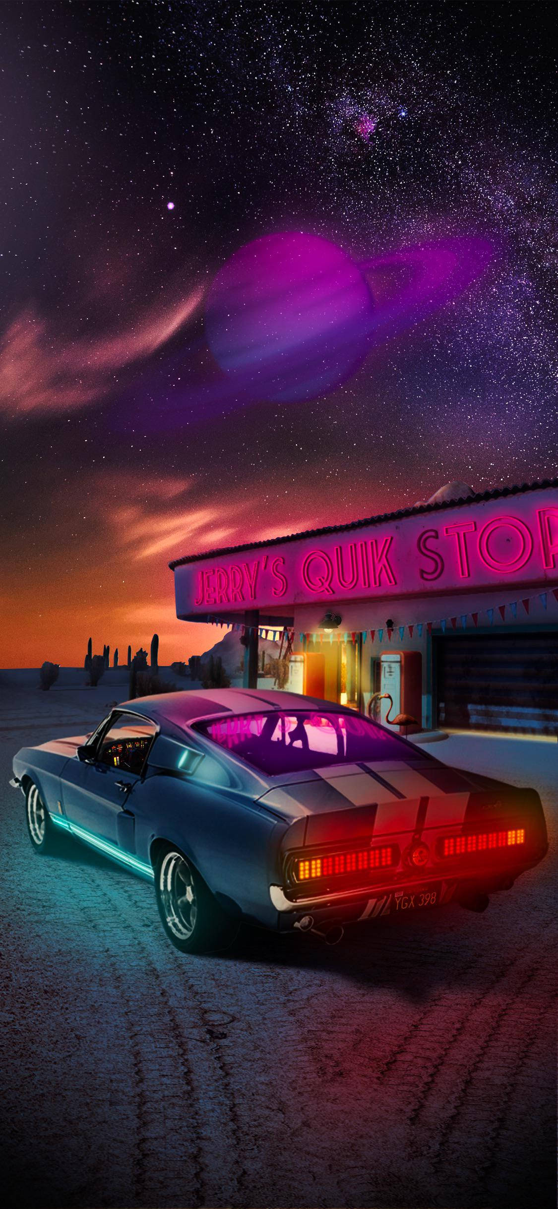 Blue Shelby Mustang Car iPhone Wallpaper
