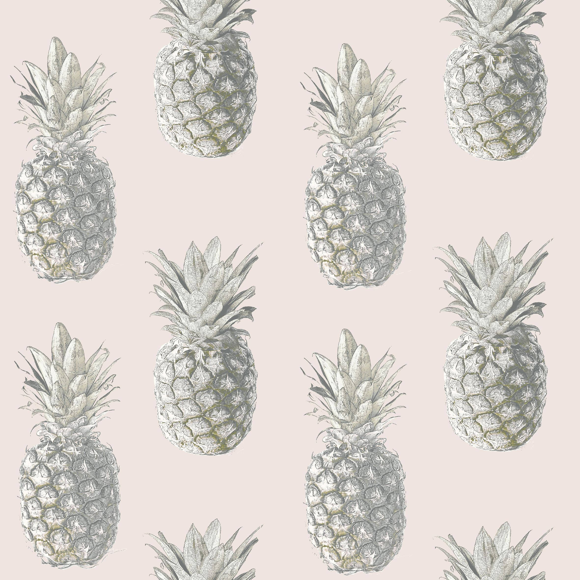 Blush Pink na Pattern ng Pinya Wallpaper