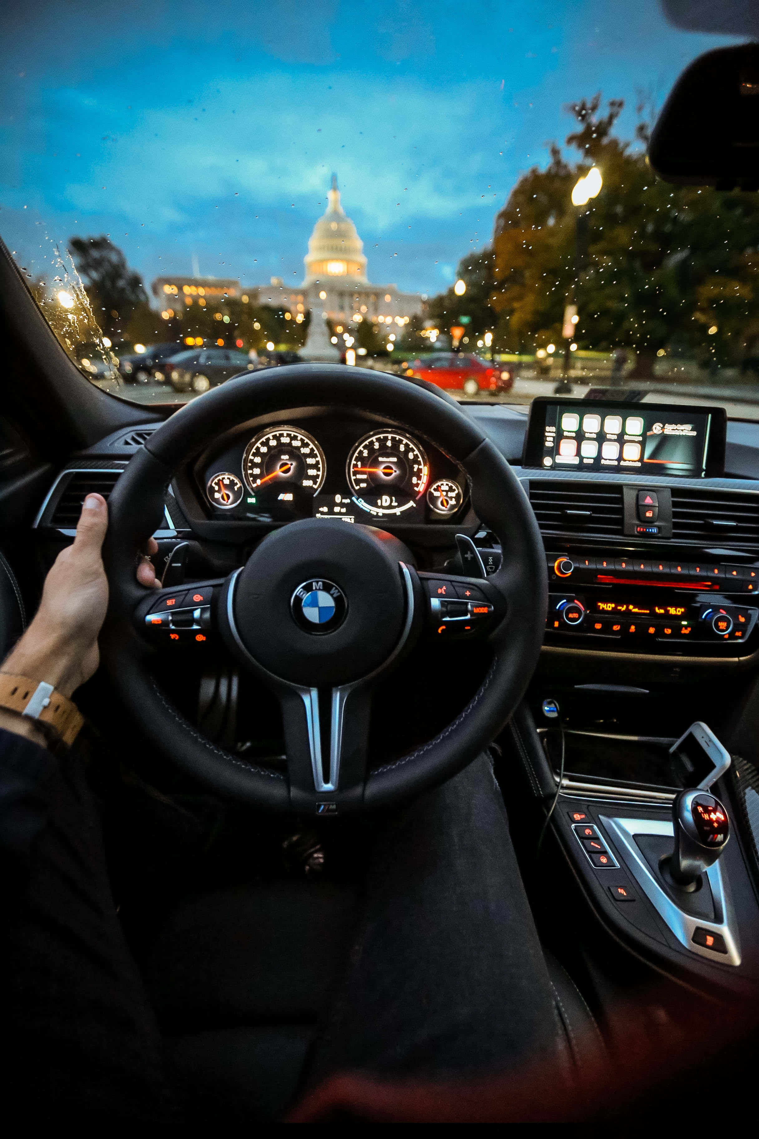 Bmw Background Holding Steering Wheel Wallpaper