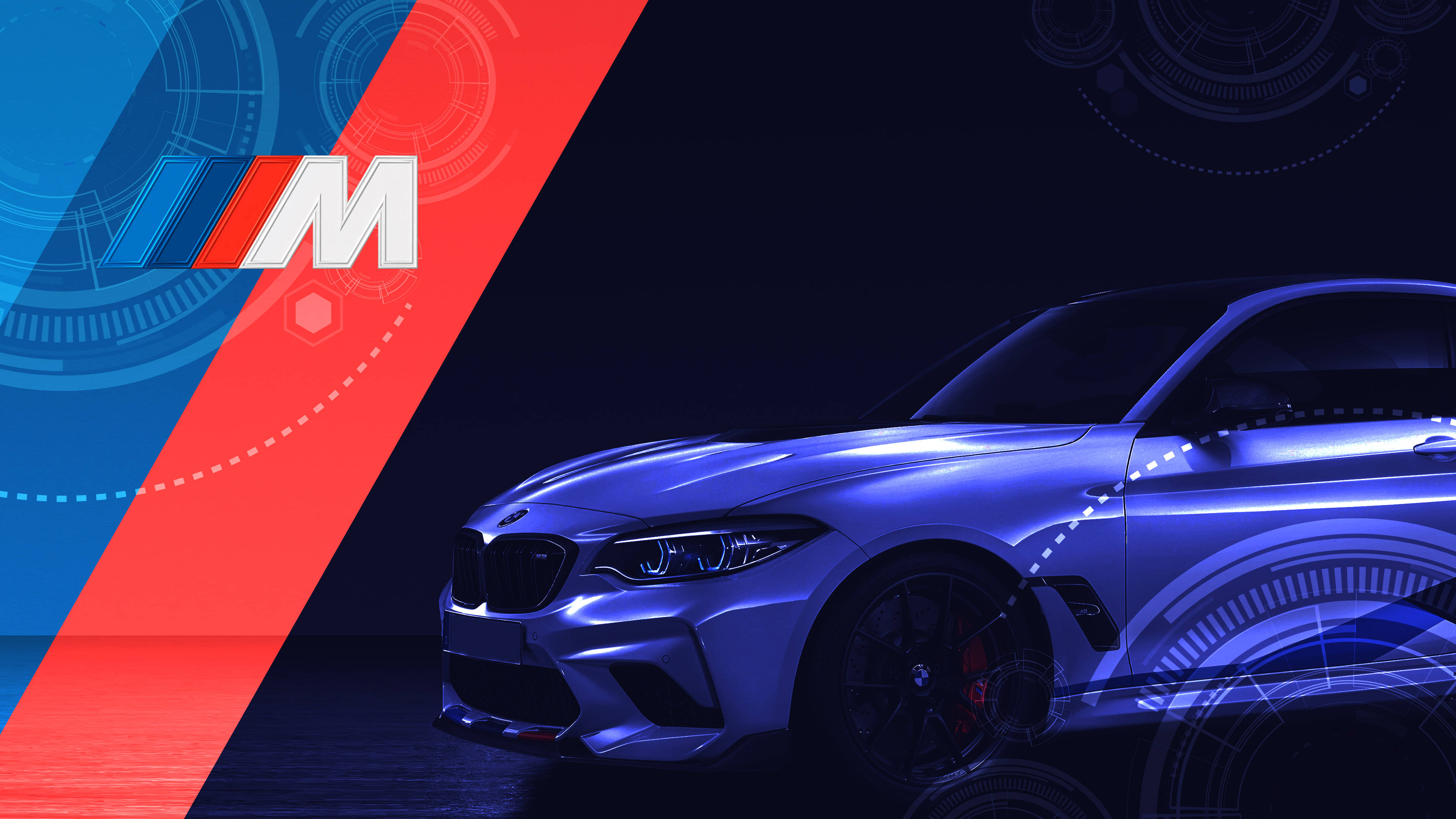 BMW M Logo Indigo na Kotse Wallpaper
