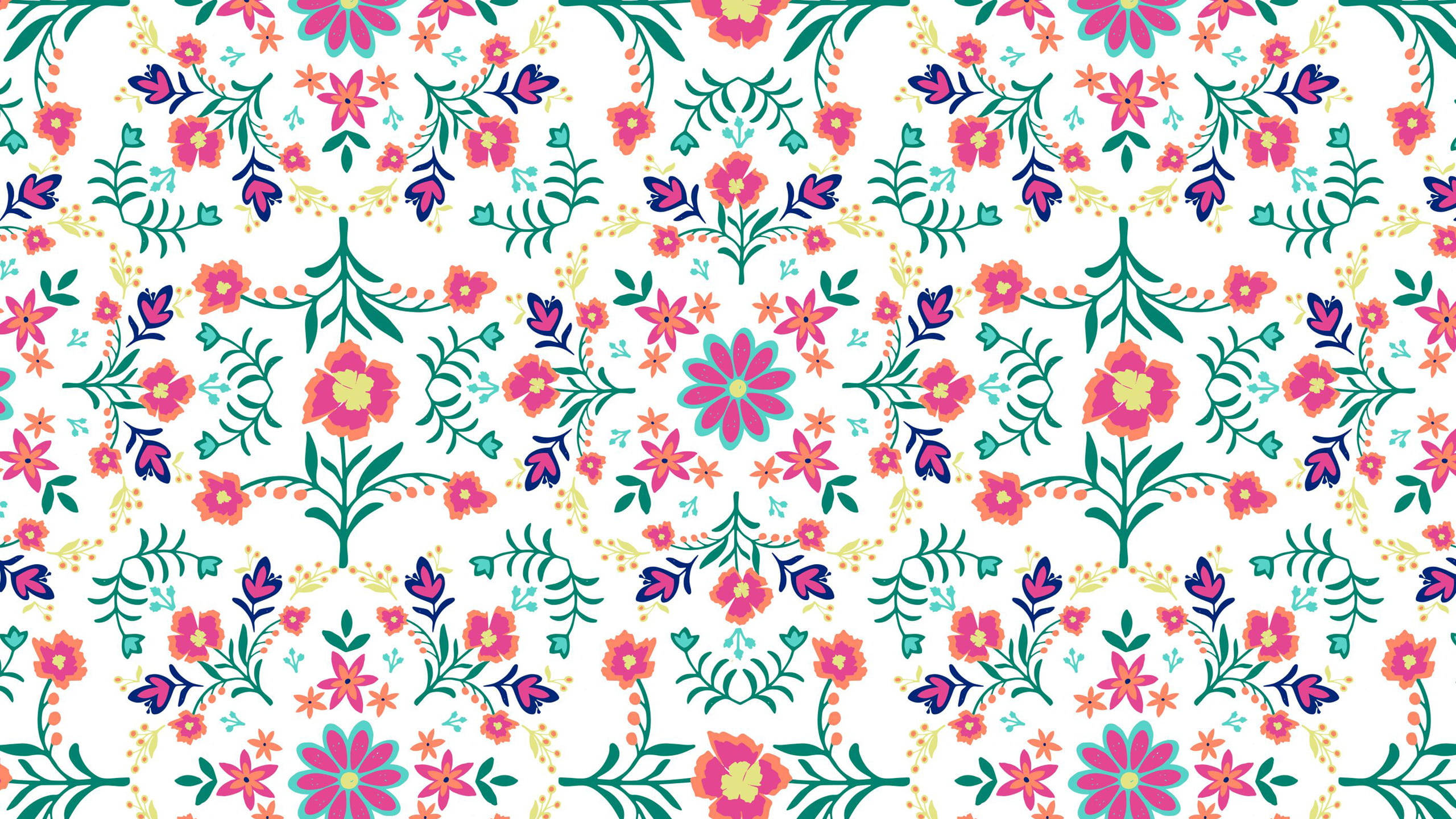 Bohemian Floral Aesthetic Pattern Wallpaper