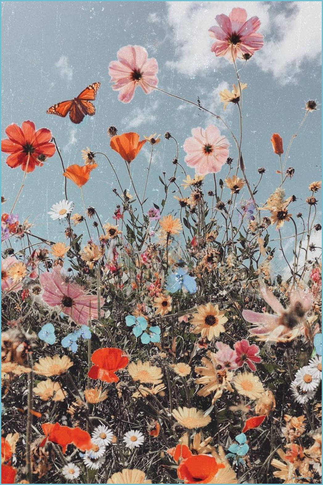 Boho Aesthetic na Bulaklak Wallpaper