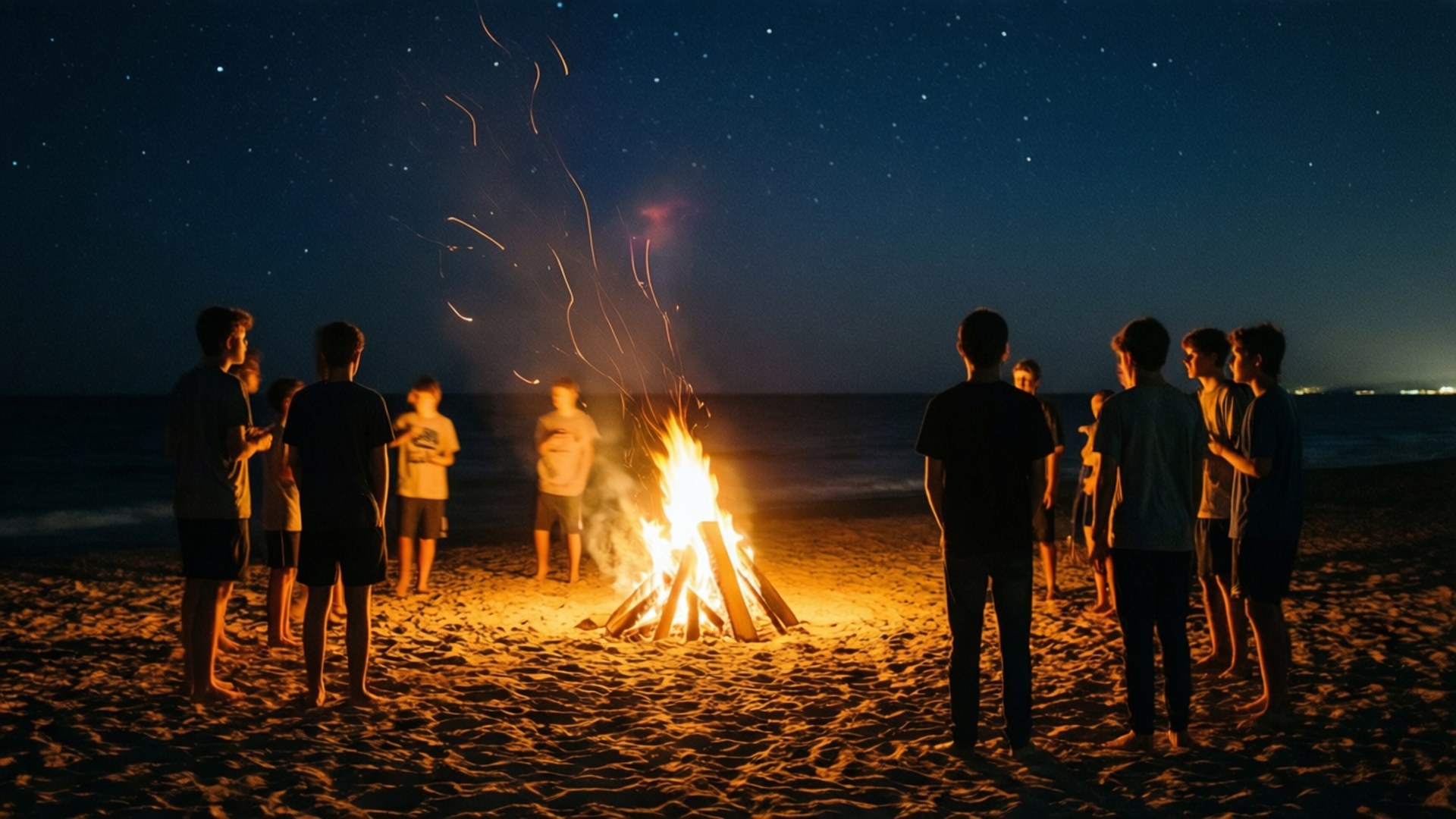 Bonfire sa Gabi Wallpaper