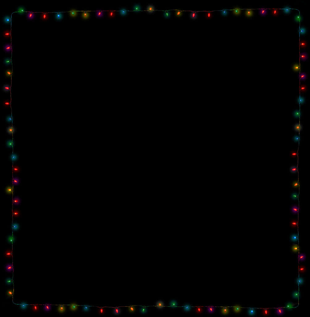 Border Frame na May Ilaw ng Pasko Wallpaper