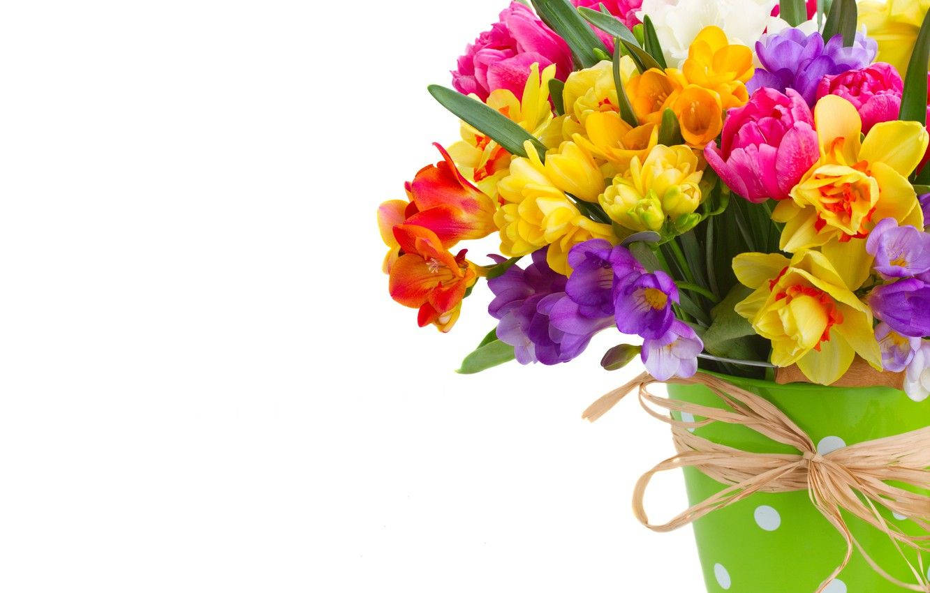 Bouquet Sa Green Vase Wallpaper