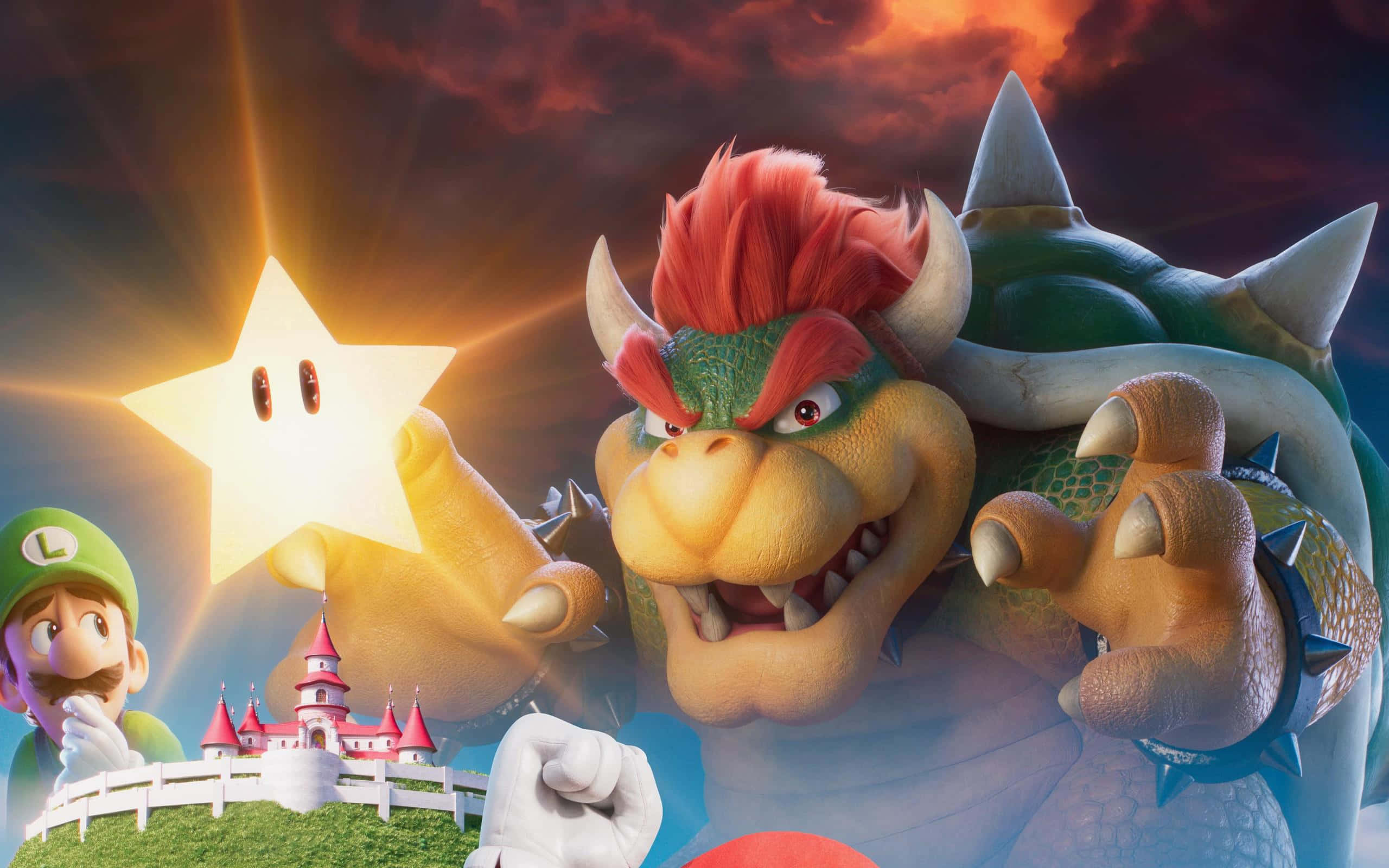 Bowser sa isang epikong pose sa isang 2560 x 1600 wallpaper